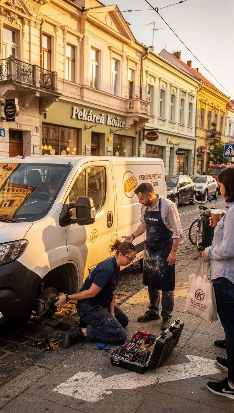 Technik s profesionálnym náradím kontroluje motor vozidla počas servisnej návštevy u zákazníka.